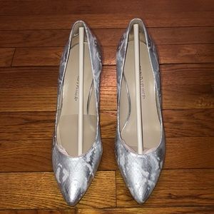 COPY - Donald J. Pliner White Dream Snake Print Heels